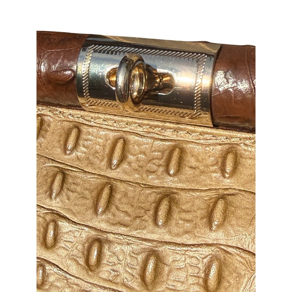 Borse in Pelle Italian Genuine Leather Croc-Embossed Bag Functional Lock‎ & Key - Picture 12 of 16